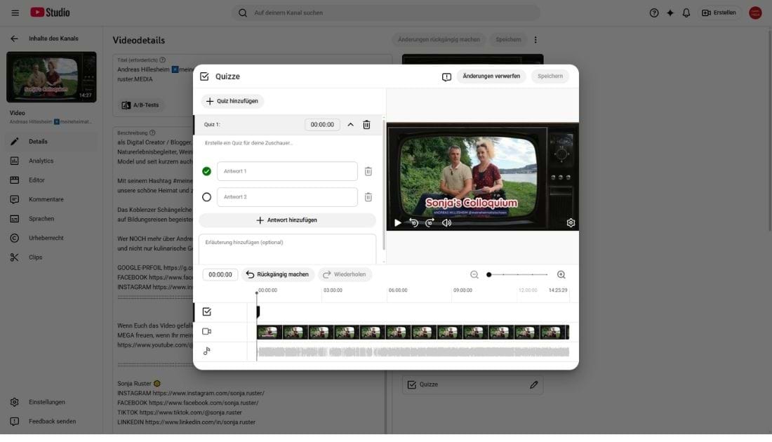 Screenshot YouTube-Marketing: Videoupload und -bearbeitung