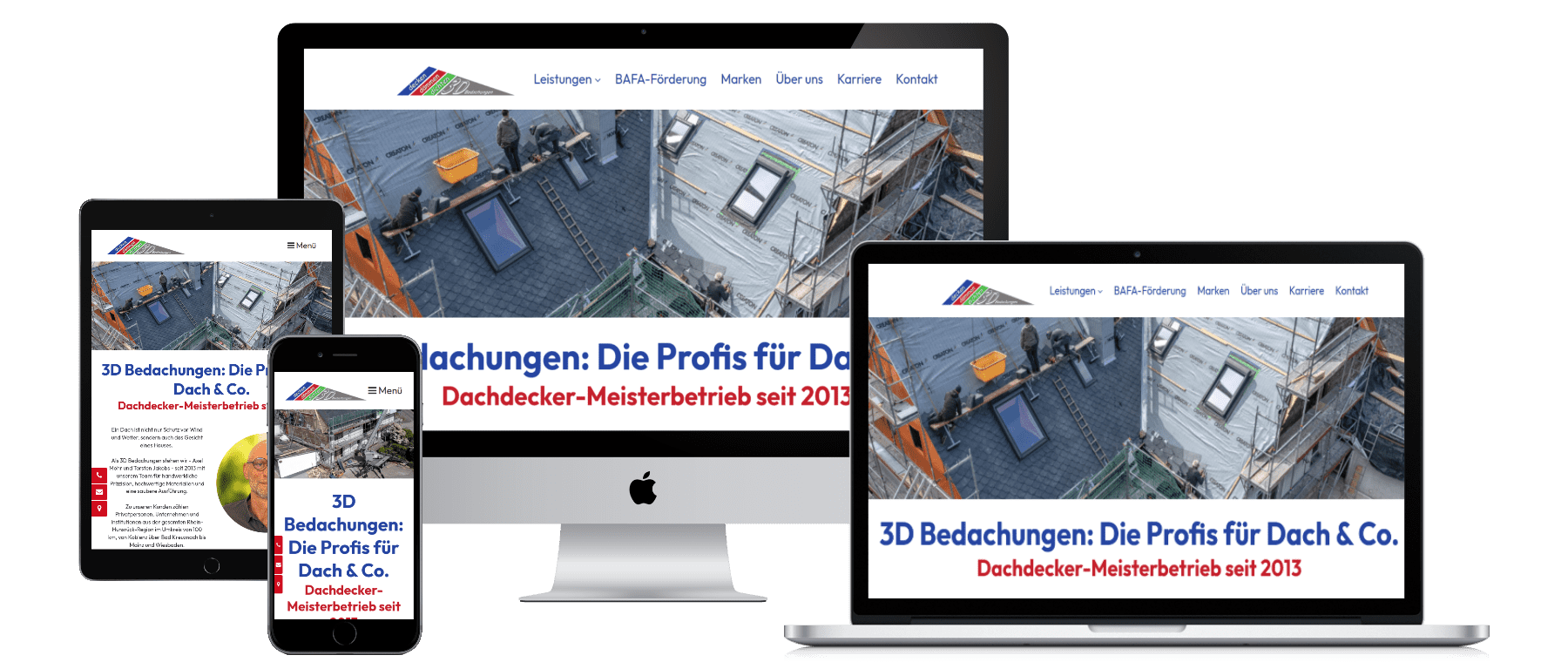 www.3d-bedachungen.de auf verschiedenen Devices