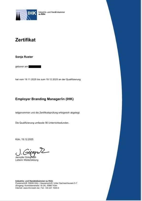 Zertifikat "Employer Branding Manager/in (IHK)"