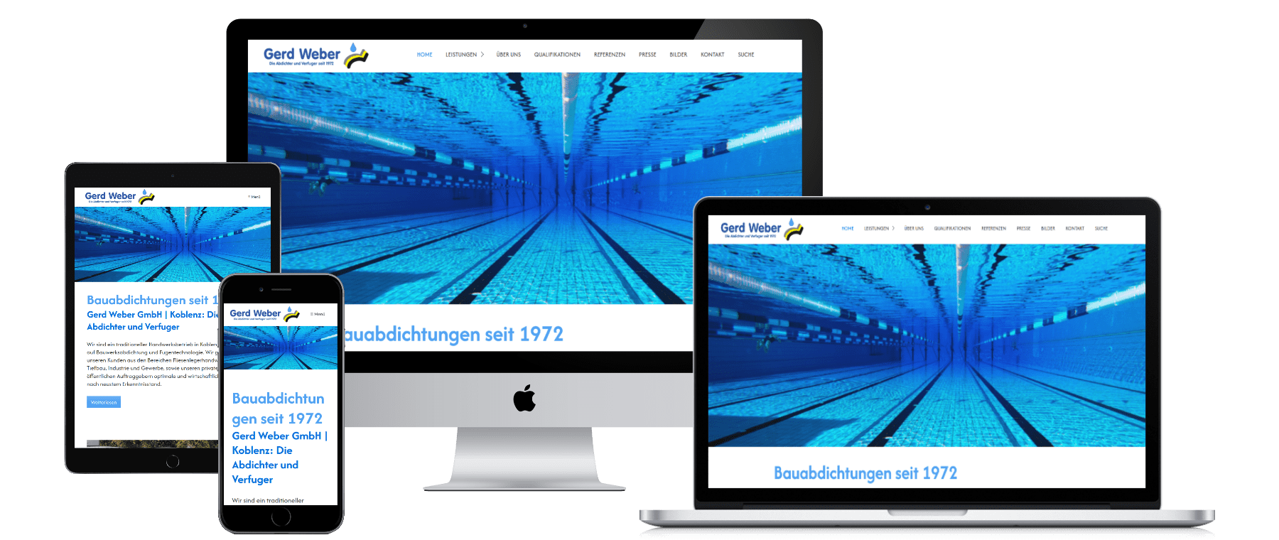 So sieht www.gerdweber.de auf PC, Laptop, Tablet und Smartphone aus