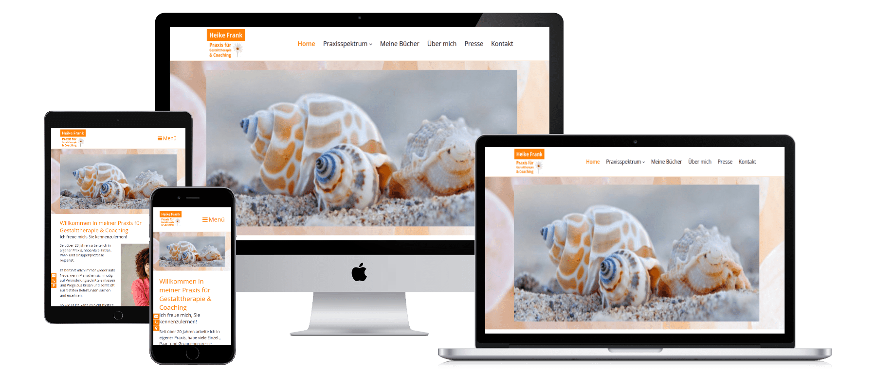 www.heike-frank-gestalttherapie.de auf PC, Laptop, Tablet und Smartphone aus