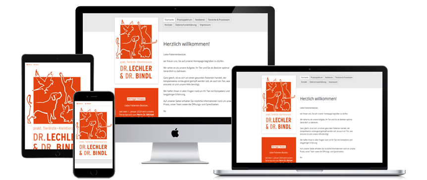 So sieht www.ihr-tierarzt-in-bonn.de auf PC, Laptop, Tablet und Smartphone aus