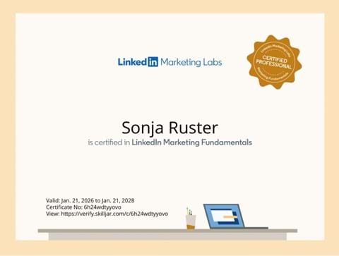 Grafik "Certified Professional: LinkedIn Marketing Fundamentals"