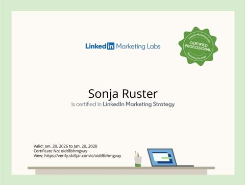Grafik "Certified Professional: LinkedIn Marketing Strategie"