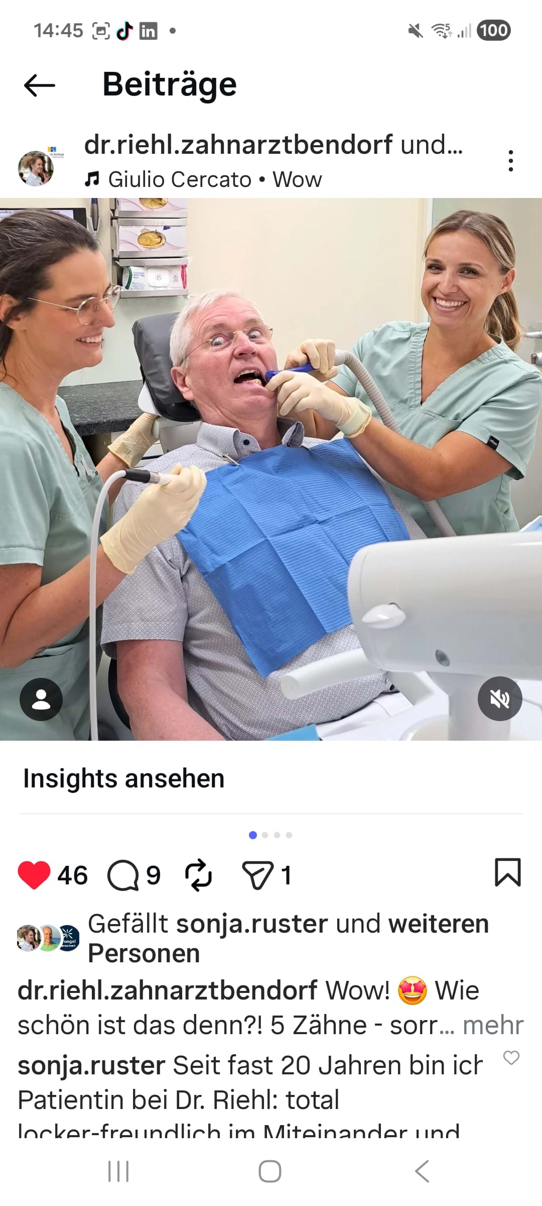 Screenshot Instagram-Marketing: Dr. Guido Riehl mal "auf der anderen Seite"