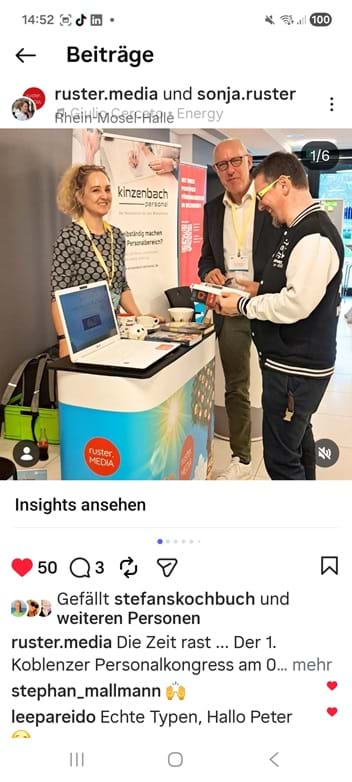 Screenshot Instagram-Marketing: Personalkongress 2024 in Koblenz