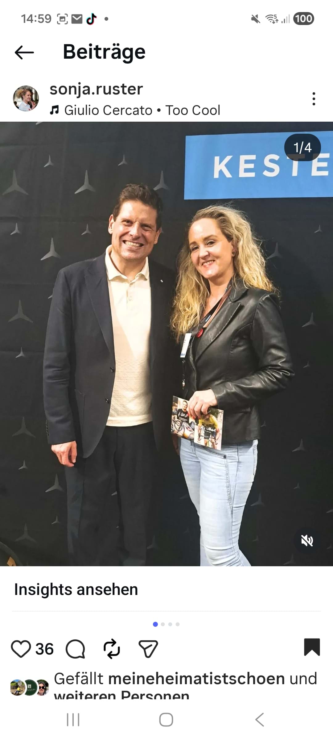 Screenshot Instagram-Marketing: Jan Ullrich bei KESTENHOLZ