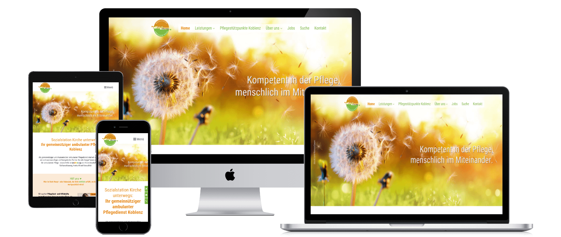 www.sozialstation-kirche-unterwegs.de auf PC, Laptop, Tablet und Smartphone aus