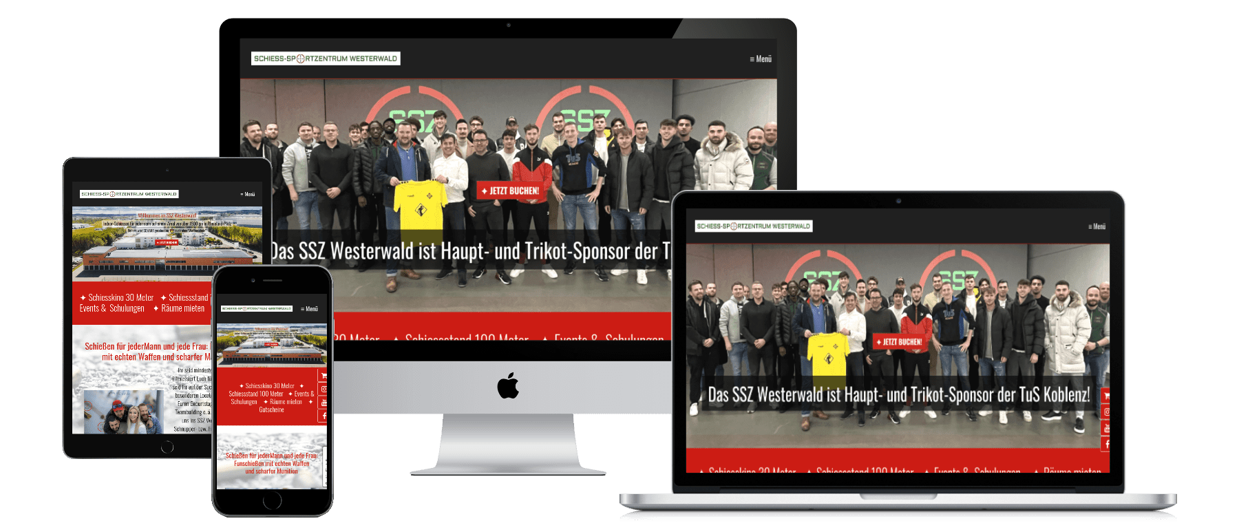 So sieht www.ssz-ww.de auf PC, Laptop, Tablet und Smartphone aus